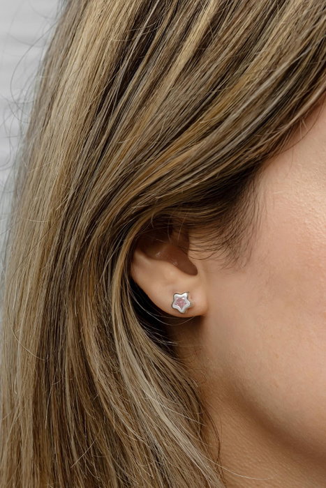 Heliophilia Silver Pendientes de Plata de Ley 925 con Circón Rosa Heliophilia Silver Pendientes de Plata de Ley 925 con Circón Rosa